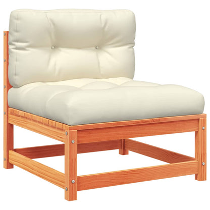 vidaXL 8 Piece Patio Sofa Set with Cushions Wax Brown Solid Wood Pine-4