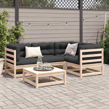 vidaXL 5 Piece Patio Sofa Set with Cushions Solid Wood Pine-2