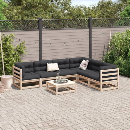 vidaXL 7 Piece Patio Sofa Set Solid Wood Pine-1