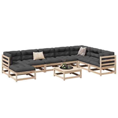 vidaXL 9 Piece Patio Sofa Set Solid Wood Pine-0