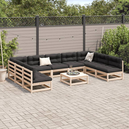 vidaXL 10 Piece Patio Sofa Set Solid Wood Pine-2
