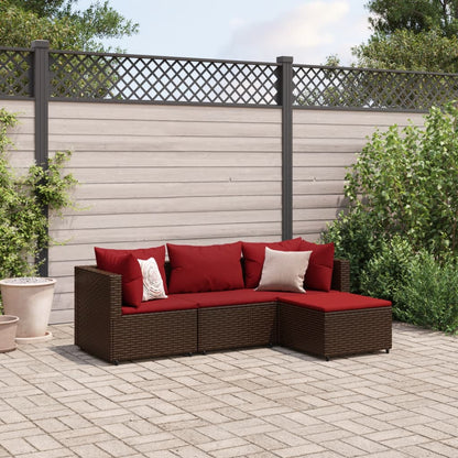 vidaXL Patio Lounge Set with Cushions Sectional Sofa Garden Backyard Poly Rattan-13