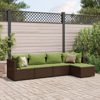 vidaXL Patio Lounge Set with Cushions Sectional Sofa Garden Backyard Poly Rattan-10