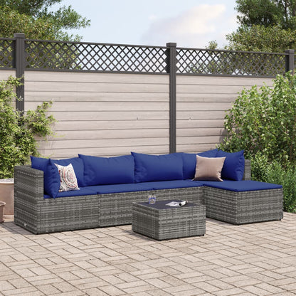 vidaXL Patio Lounge Set with Cushions Sectional Sofa Garden Backyard Poly Rattan-16