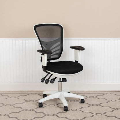 Black Mesh Executive Office Chair with Adjustable Arms-1