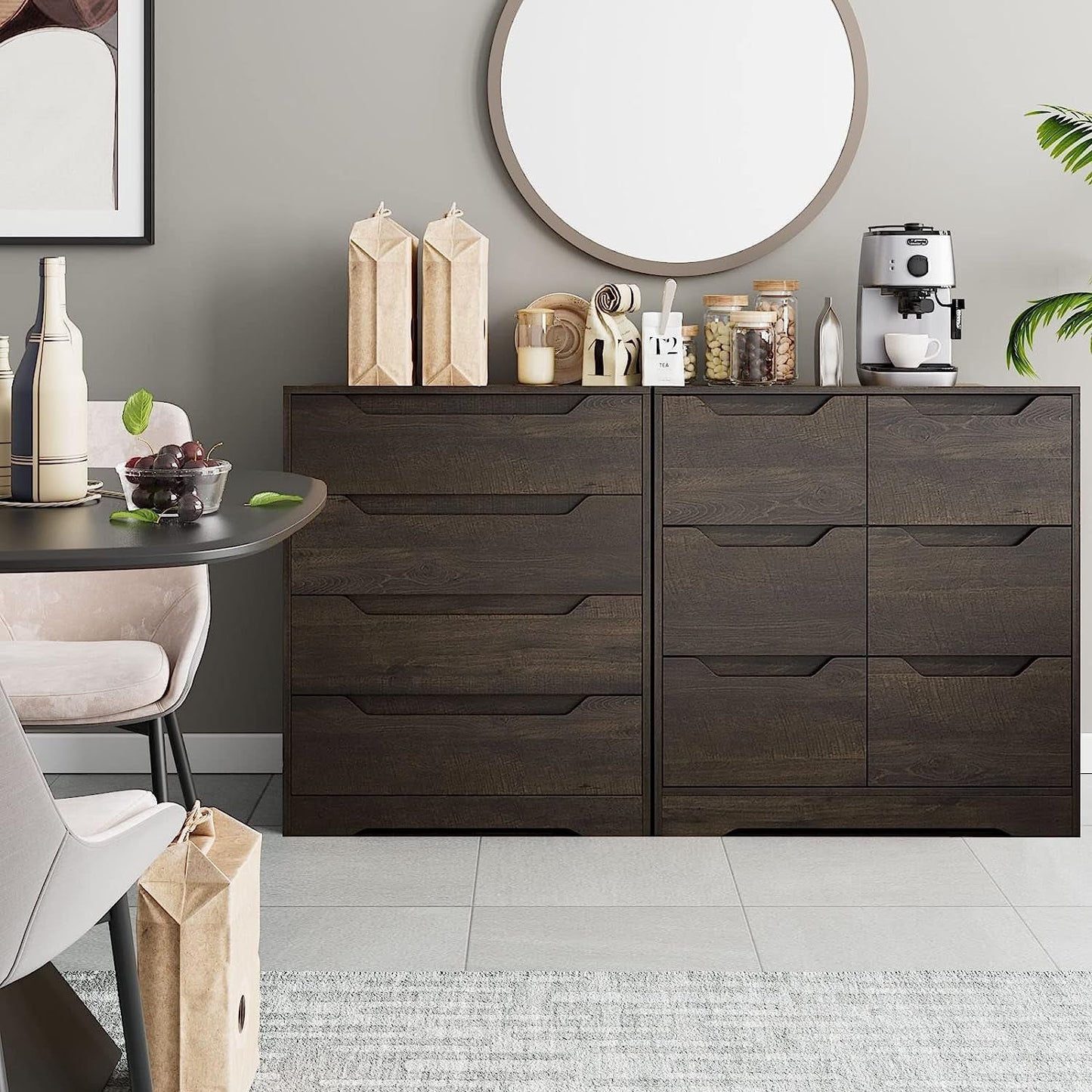 Modern 4 Drawer Dresser with Cut-Out Handles-2