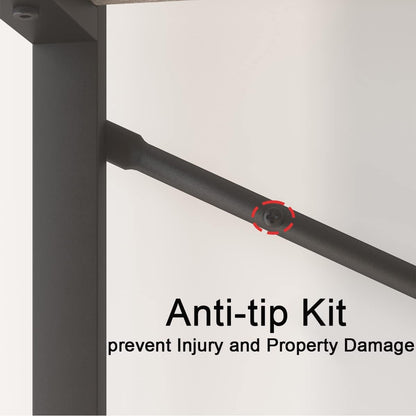 Rustic Oak 6 Tier Tall Bookcase With Metal Frame Display-4