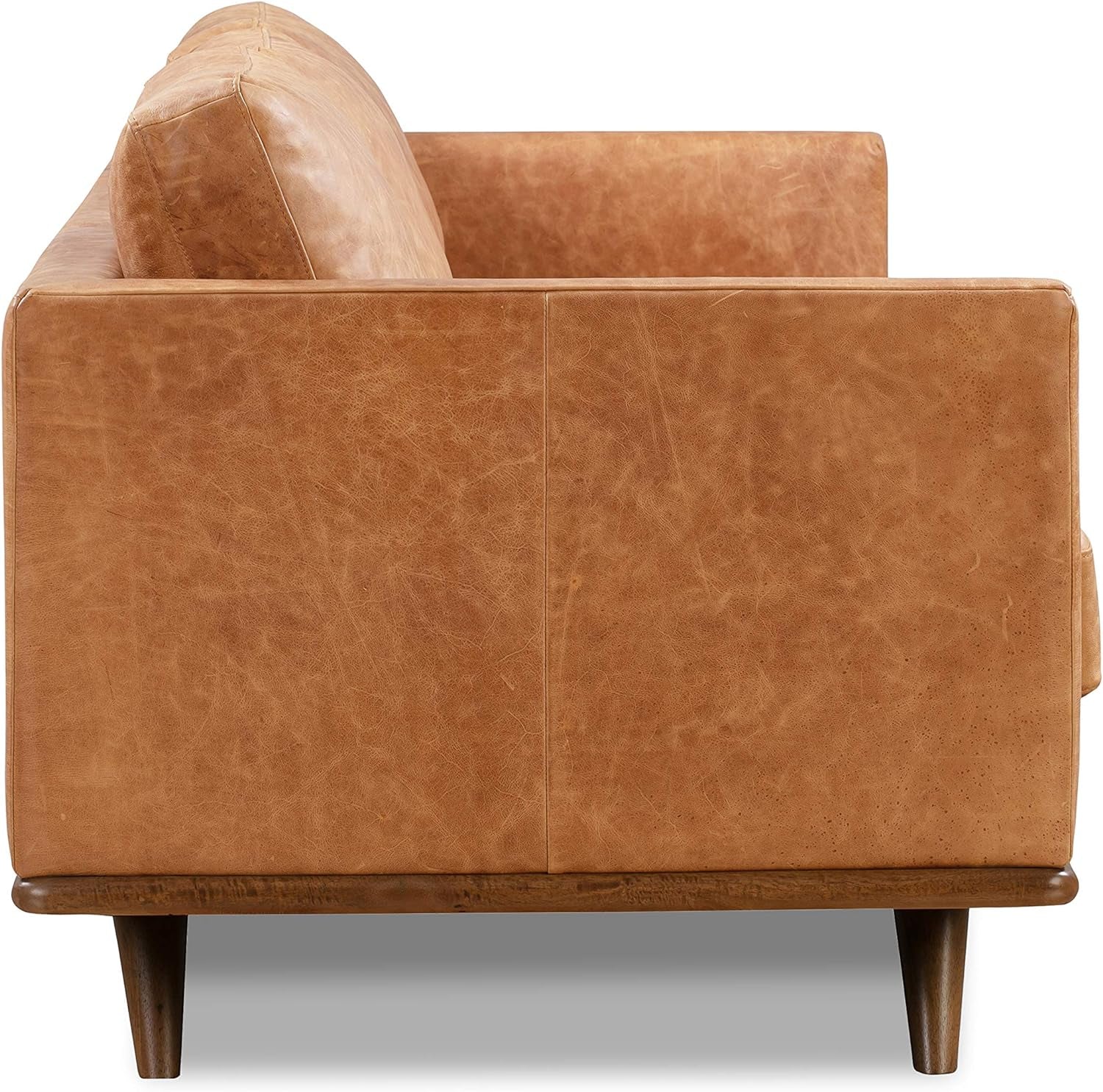 Nolita 85" Sofa in Full-Grain Pure-Aniline Italian Tanned Leather in Cognac Tan-4