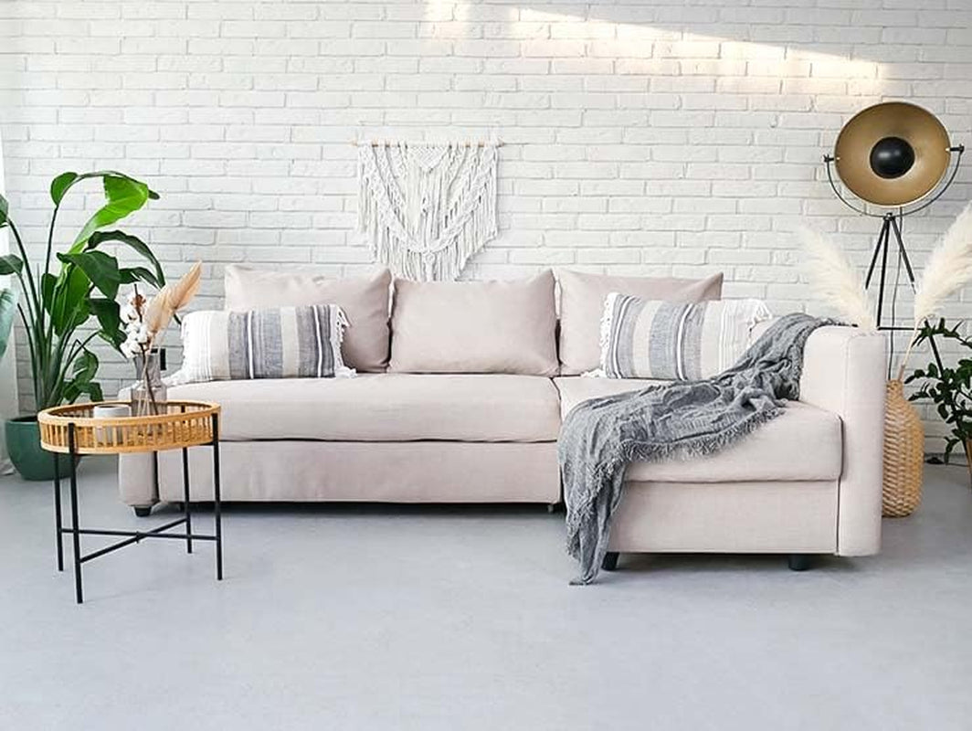 Snug Fit Friheten Slipcover for the IKEA Friheten with Chaise Corner Cover, Sofa Bed Cover, Sectional Slipcover Replacement (Light Khaki)-1