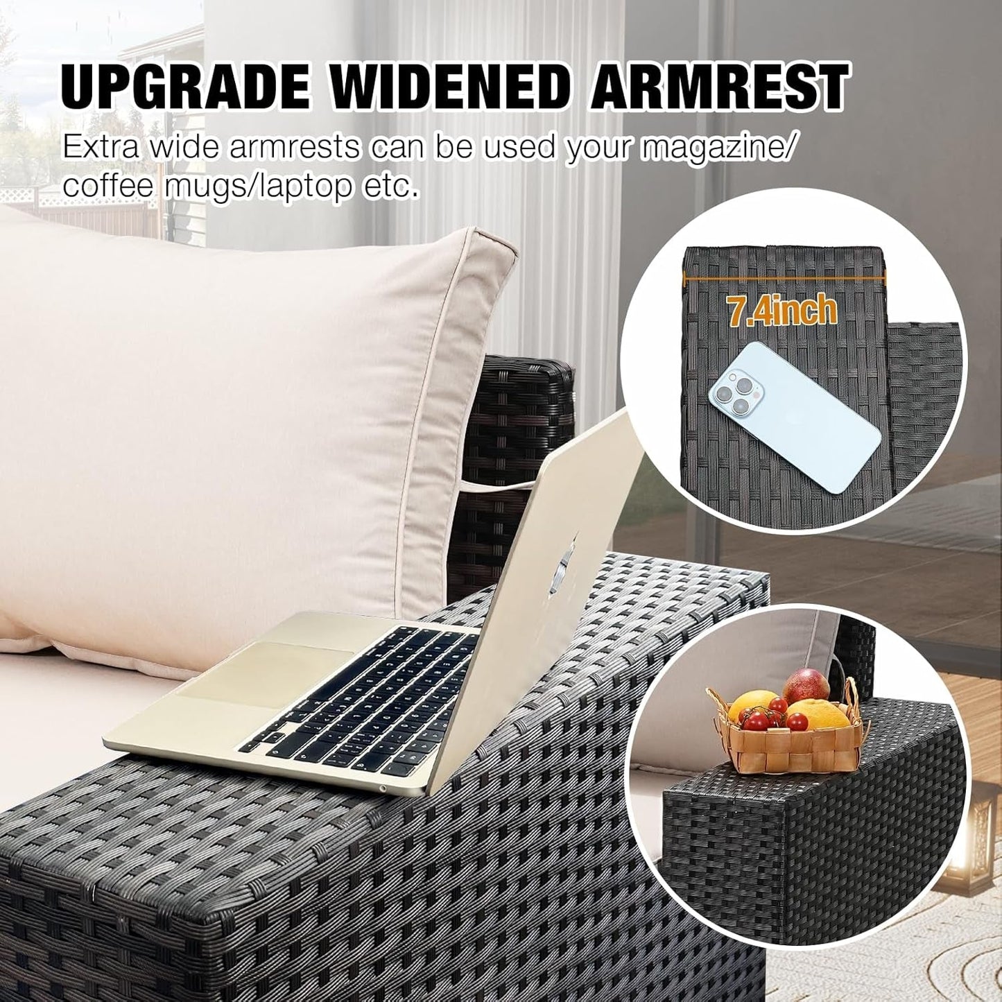 All-Weather Wicker Outdoor Sectional Sofa Set with Cushions-1