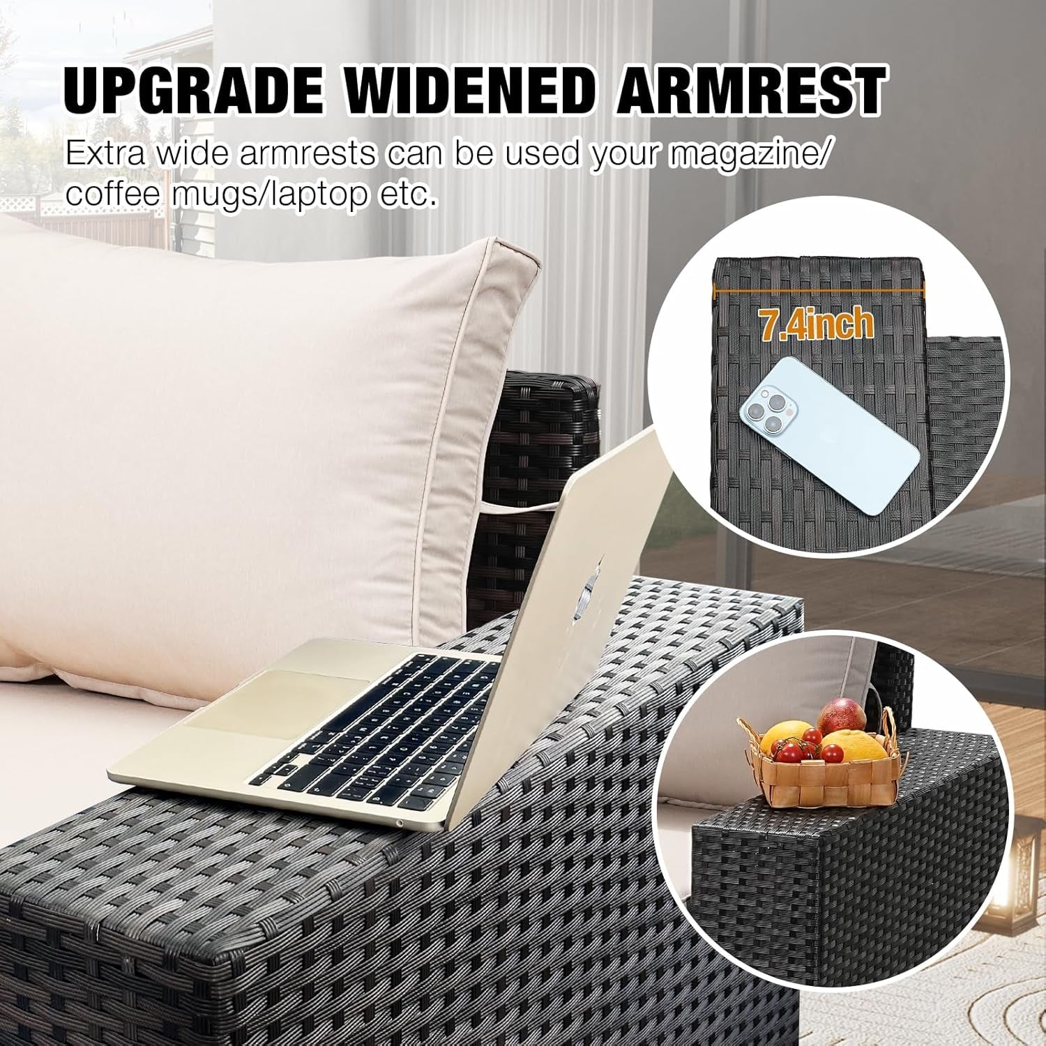 All-Weather Wicker Outdoor Sectional Sofa Set with Cushions-1