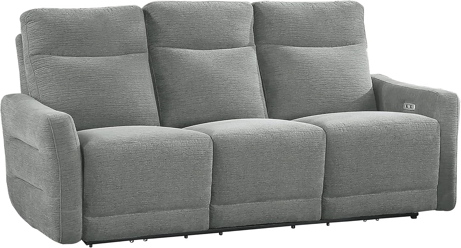 Rainwood Wall-Hugger Power Double Lay Flat Reclining Living Room Set, 3-Piece, Dove Gray-4