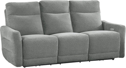 Rainwood Wall-Hugger Power Double Lay Flat Reclining Living Room Set, 3-Piece, Dove Gray-4