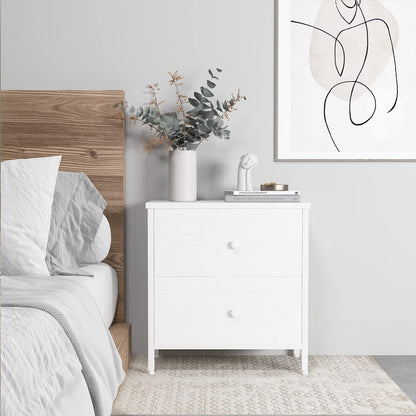 White Nightstands with 2 Drawers-1