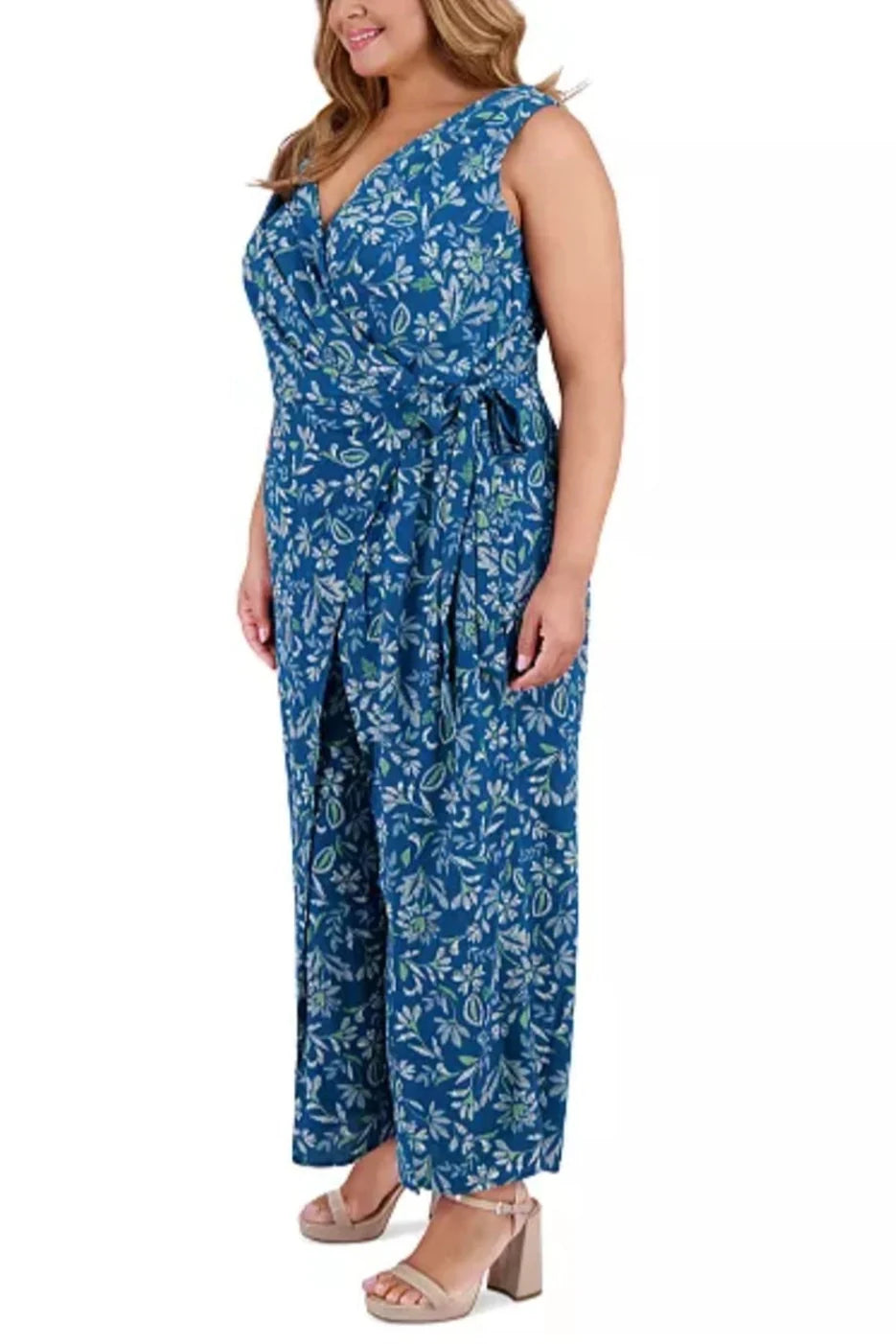 London Times Sleeveless Jumpsuits Polka Dot -OR- Floral