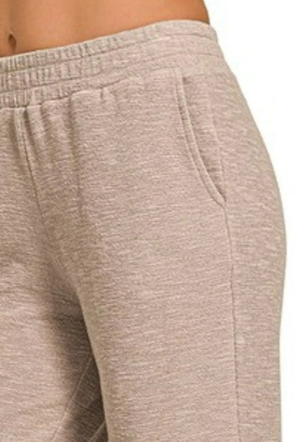 Zenana Cotton Slub Jogger Pants