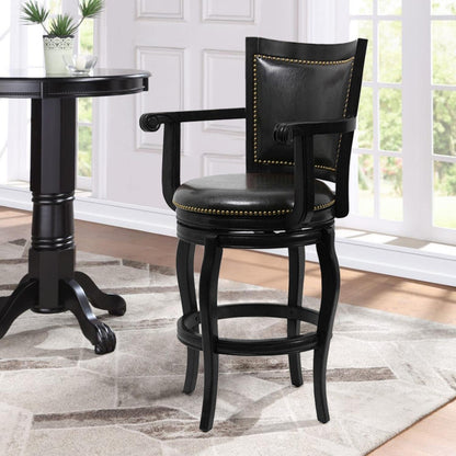 Durable 29-Inch Black Bar Stool With Swivel Seat-1
