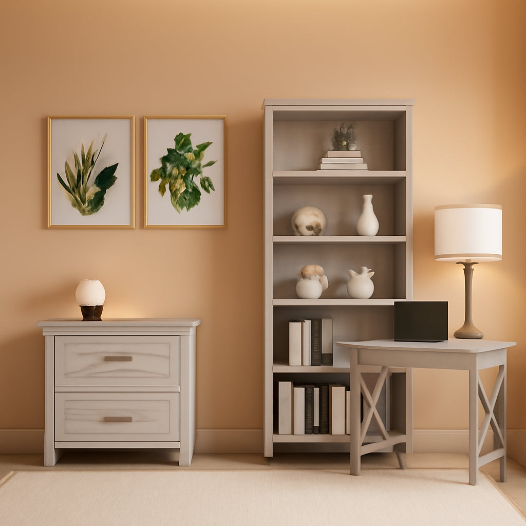 Key West Writing Desk with Lateral File Cabinet-0