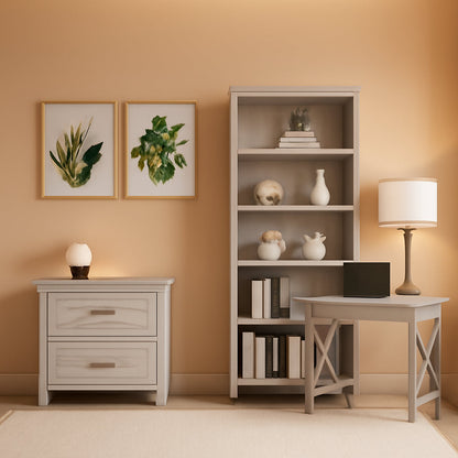 Key West Writing Desk with Lateral File Cabinet-0