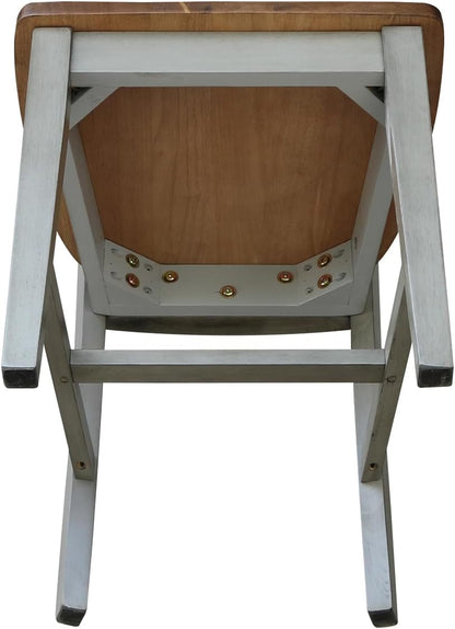 International Concepts San Remo Splatback Chair, Distressed Hickory/Stone-4