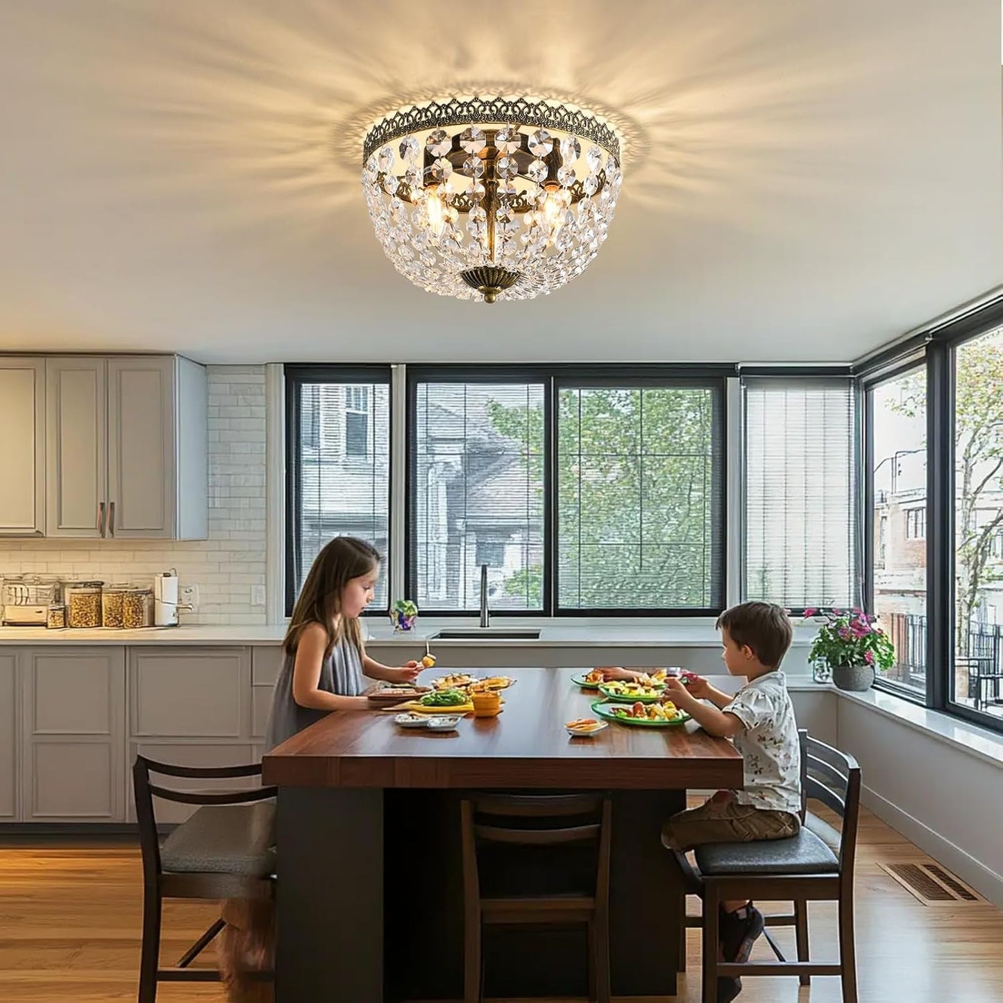 Three Light French Empire Crystal Chandelier Lighting-2