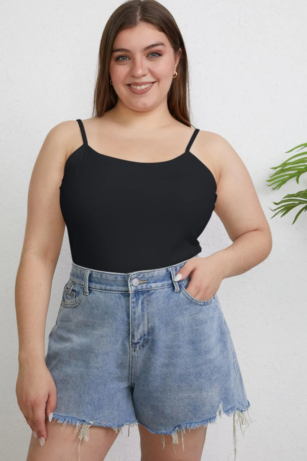 Basic Bae Full Size Round Neck Slim Cami Plus Size