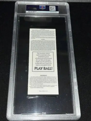 Encased ticket stub for Houston Astros 1997 NL Division Title Game, ideal for trading cards