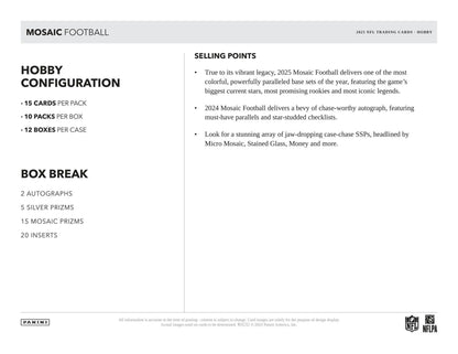 2025 Panini Mosaic Football Hobby Box | Columbia Sports Cards