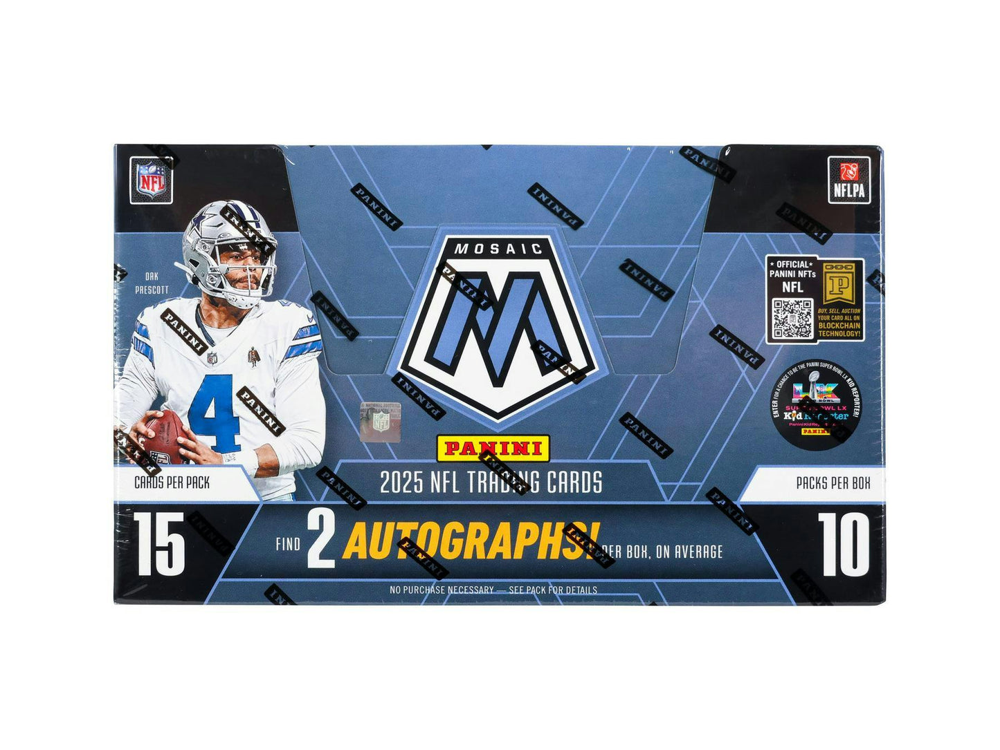 2025 Panini Mosaic Football Hobby Box

Panini Mosaic Football Base and Parallels

2025 Mosaic Stained Glass SSP

2025 Mosaic Football Autograph Cards

Mosaic Football Hobby Box Contents