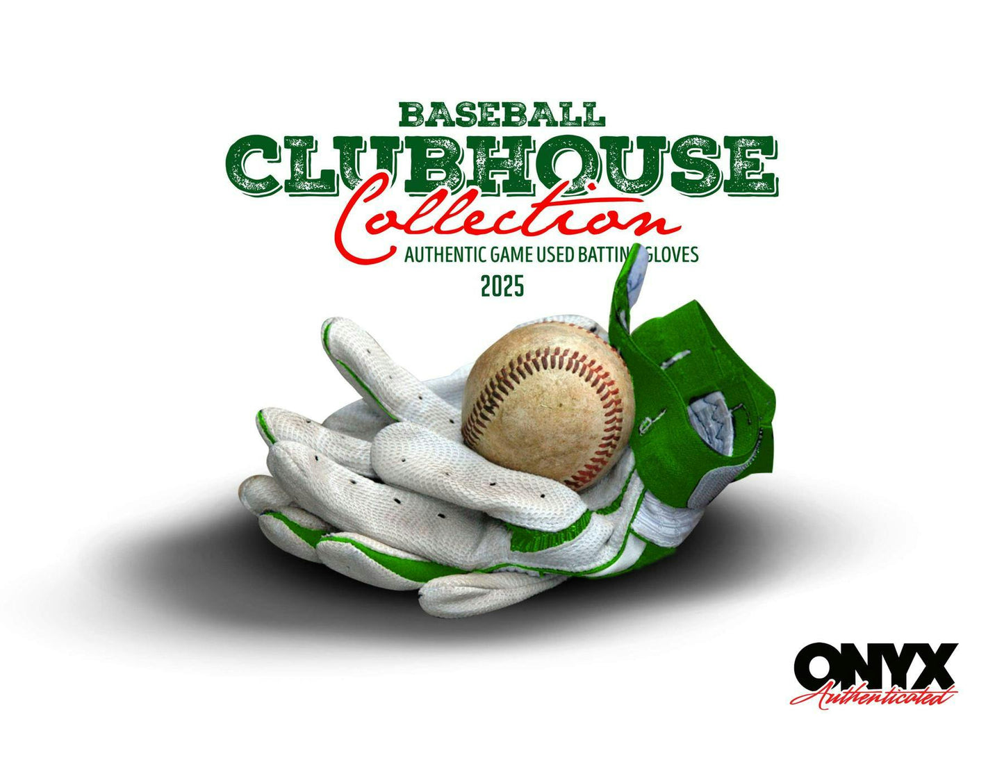 2025 Onyx Clubhouse Collection Baseball Game Used Batting Glove Hobby Box | Columbia Sports Cards