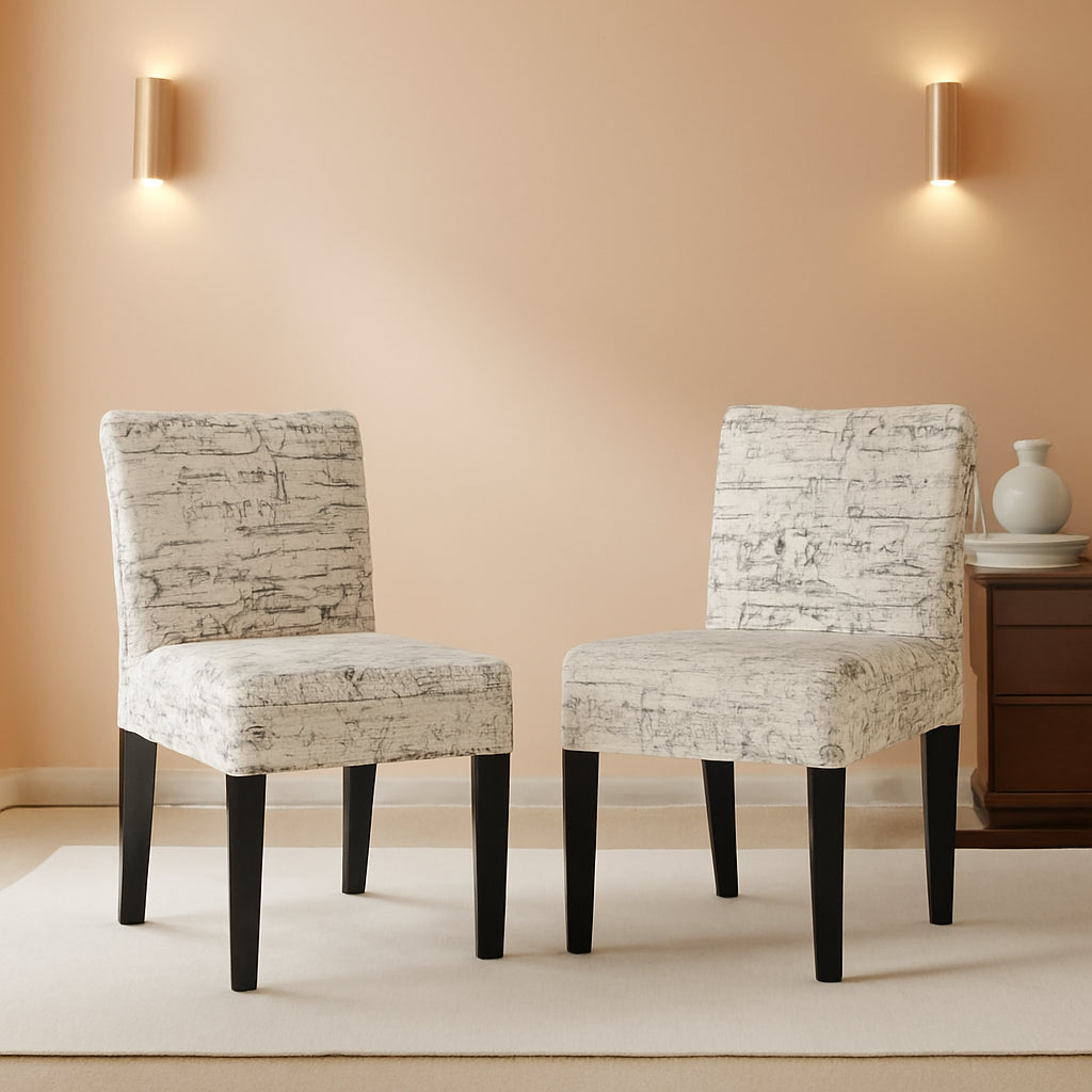 Modern White Armless Accent Chairs Set of 2-0