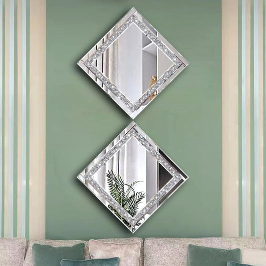 Crystal Crush Diamond Silver Mirror 2Pcs-0