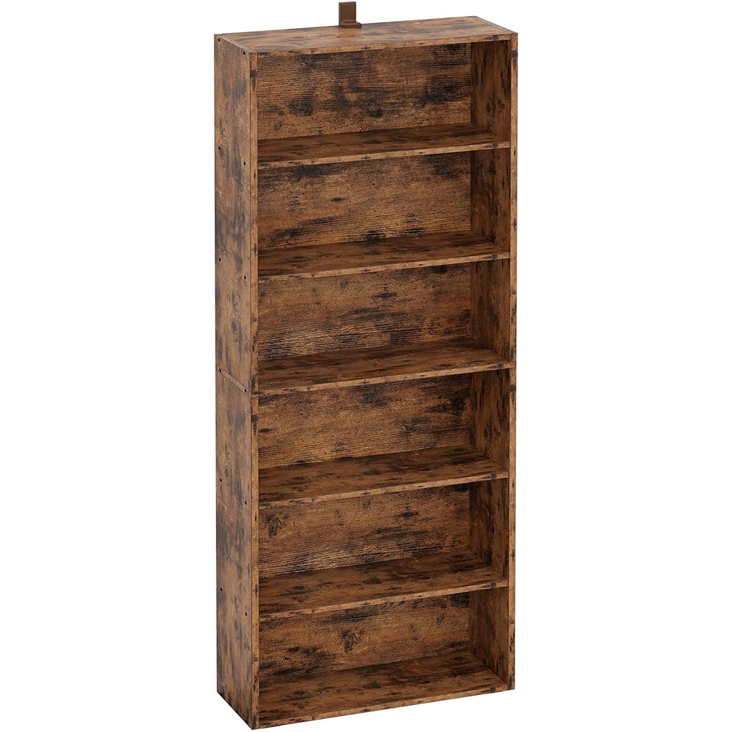 Vintage Brown 6-Shelf Floor Bookcase for Home-1