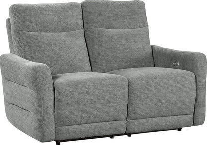 Rainwood Wall-Hugger Power Double Lay Flat Reclining Living Room Set, 3-Piece, Dove Gray-3