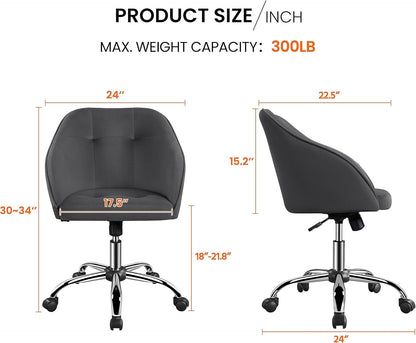 Office Chair Height Adjustable Mid Back Chair Swivel Large Seat Chairs Desk Chair Computer Chair on Wheels with Armrests-2