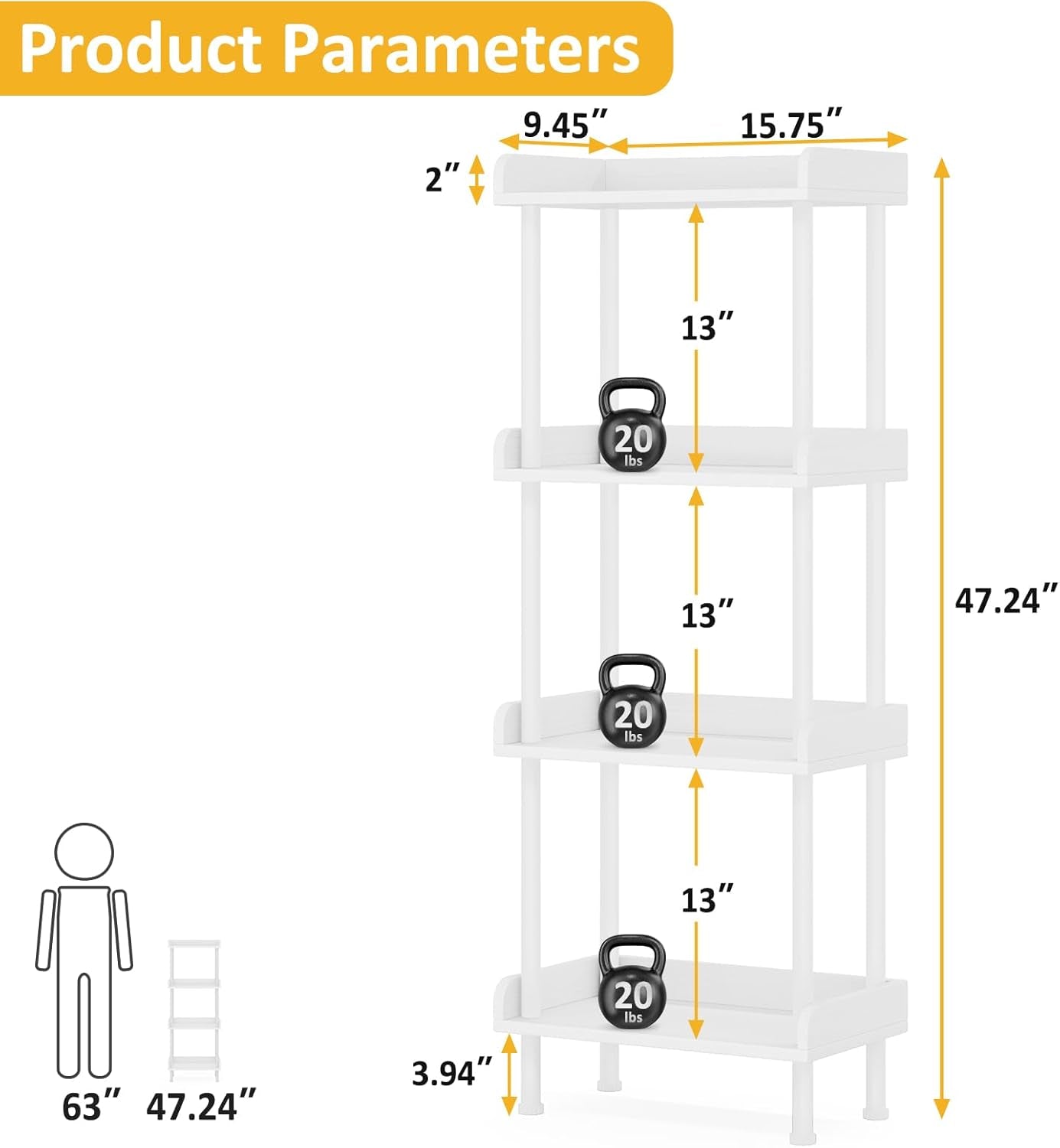Bookcase 4 Tier Bookshelf, Vintage Small Bookshelf for Small Spaces, Wooden Book Shelf Small Bookcase for Living Room Bedroom-2