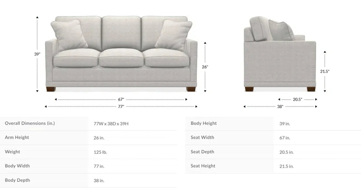Sleek Stationary Sofa With Track Arms Timeless Design-3