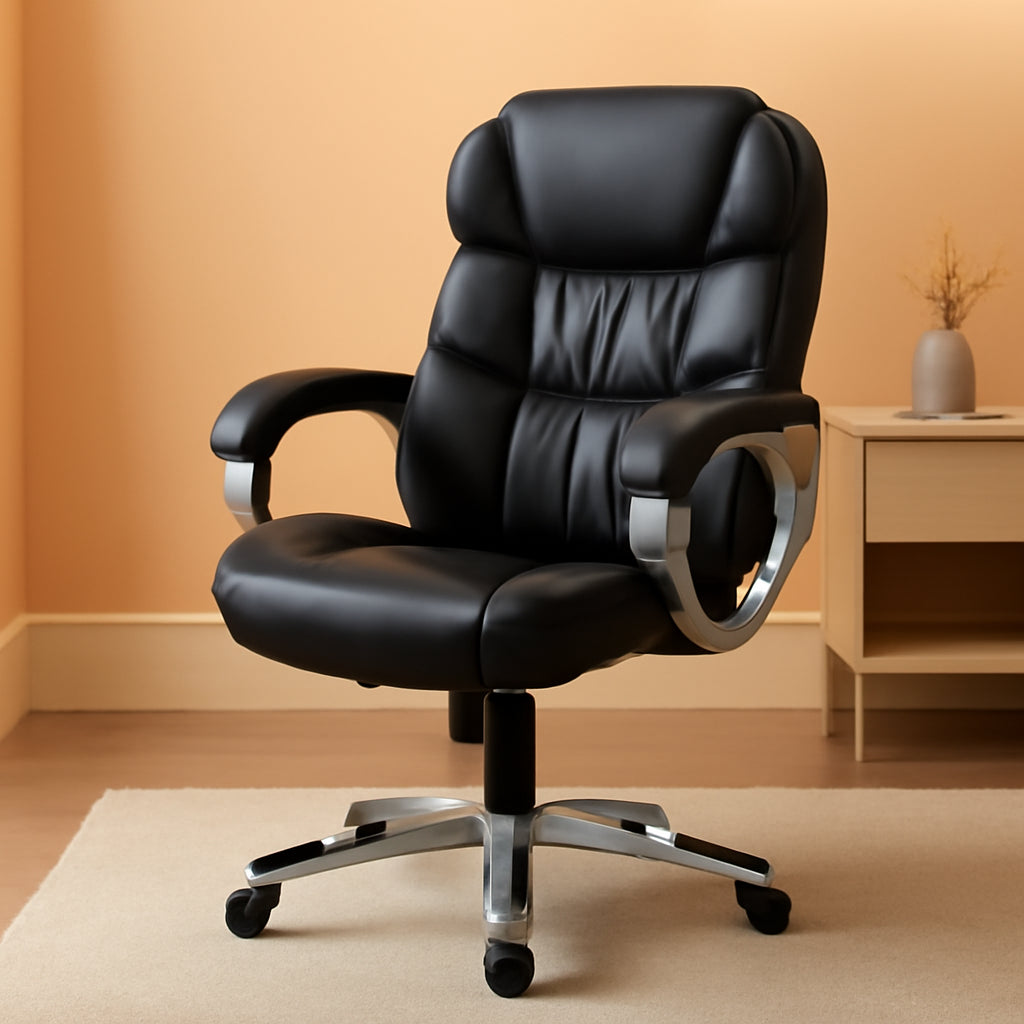 Modern High-Back Executive Office Chair with Lumbar Support-0