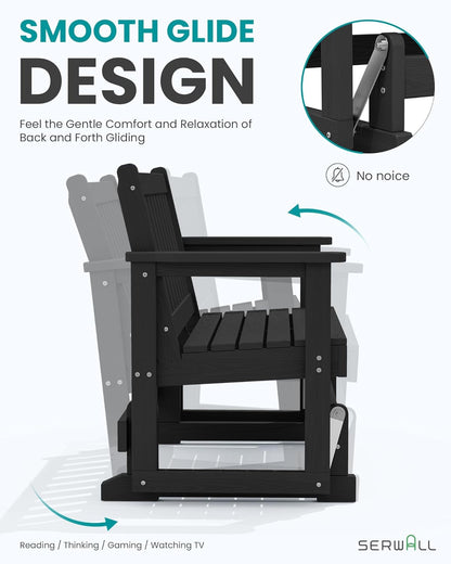 Two Person Outdoor Glider Bench Weather Resistant Comfortable-3