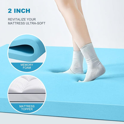 Queen Size Cooling Gel Memory Foam Mattress Topper-3