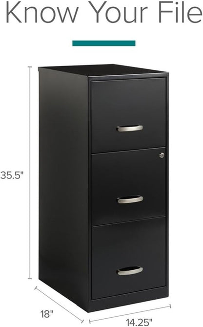 Cooper 3 Drawer Letter File Cabinet in Black-1
