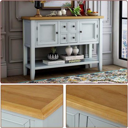 Cambridge Series Sideboard Table with Bottom Shelf, Lime White-3