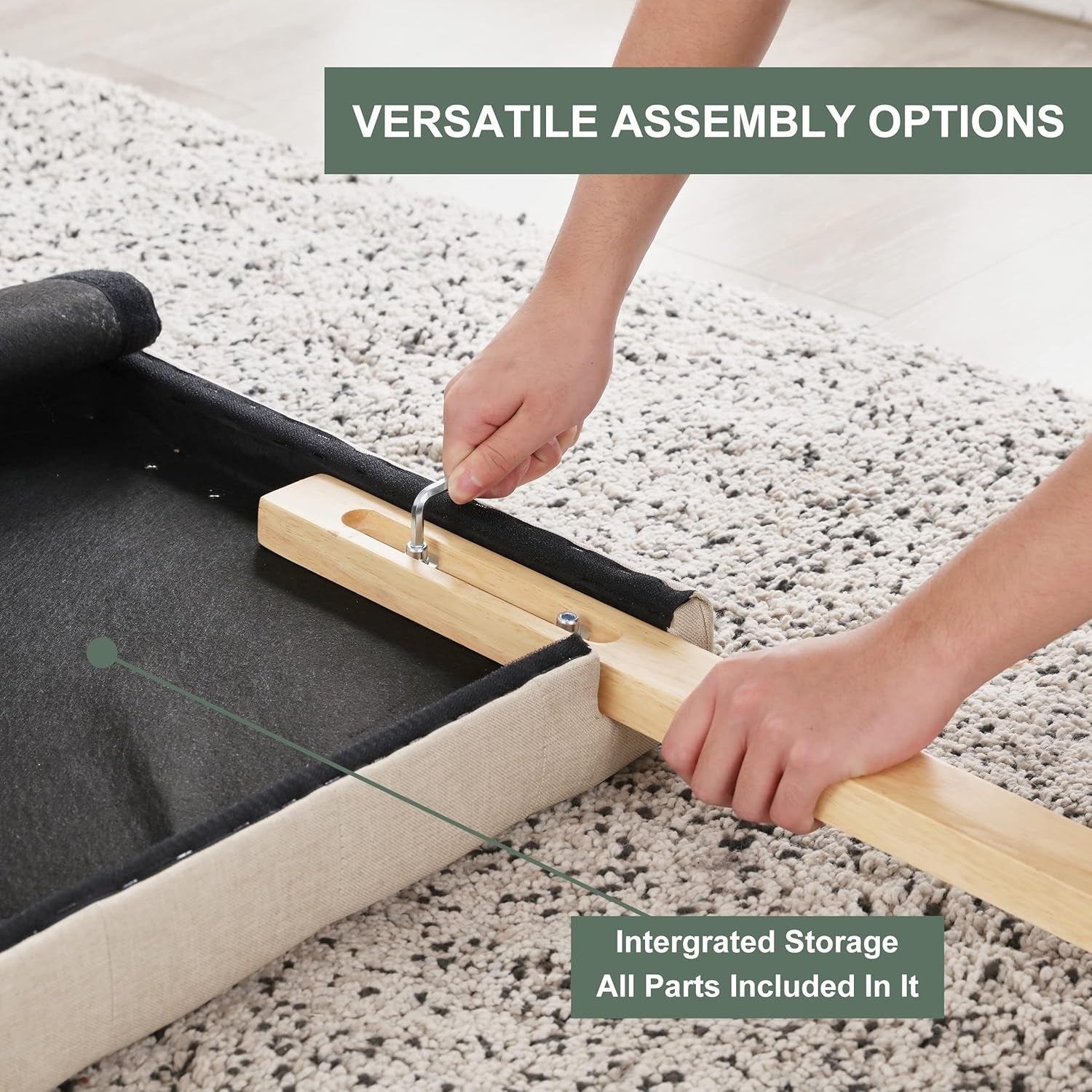 Upholstered Queen Headboard with Adjustable Height and Style-3