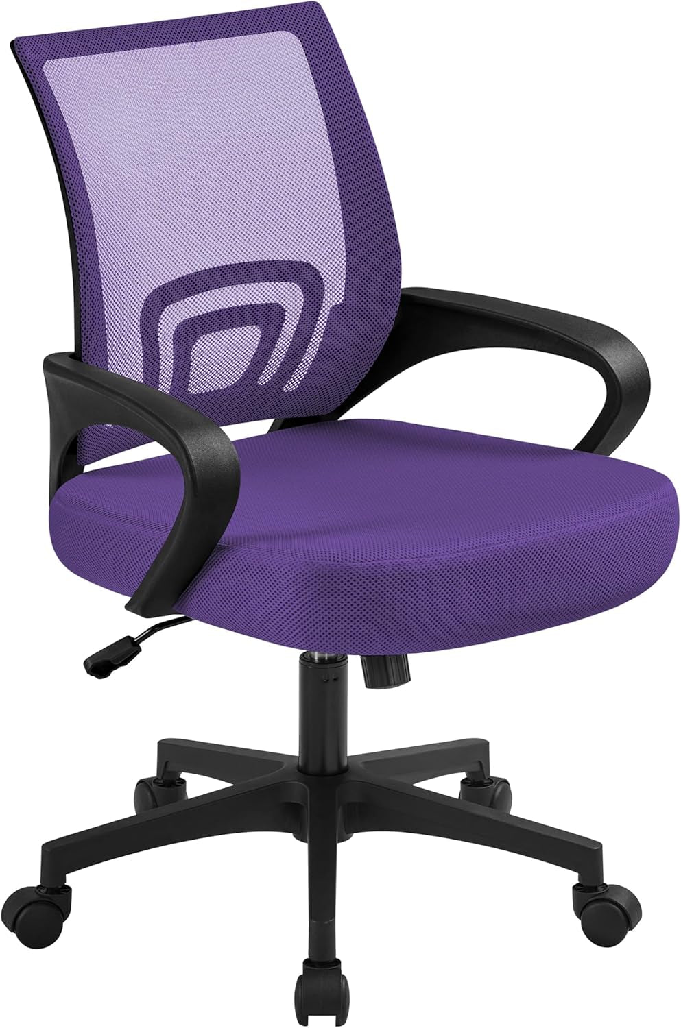 Office Chair Ergonomic Mesh Chair W/Lumbar Support Armrest Wheels Comfortable Racing Seat Adjustable Swivel Rolling Home Executive Mid Back Computer Chair for Adults, Purple-0
