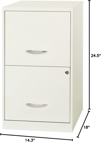2-Drawer File Cabinet, 14.2" X 18" X 24.5", White-2