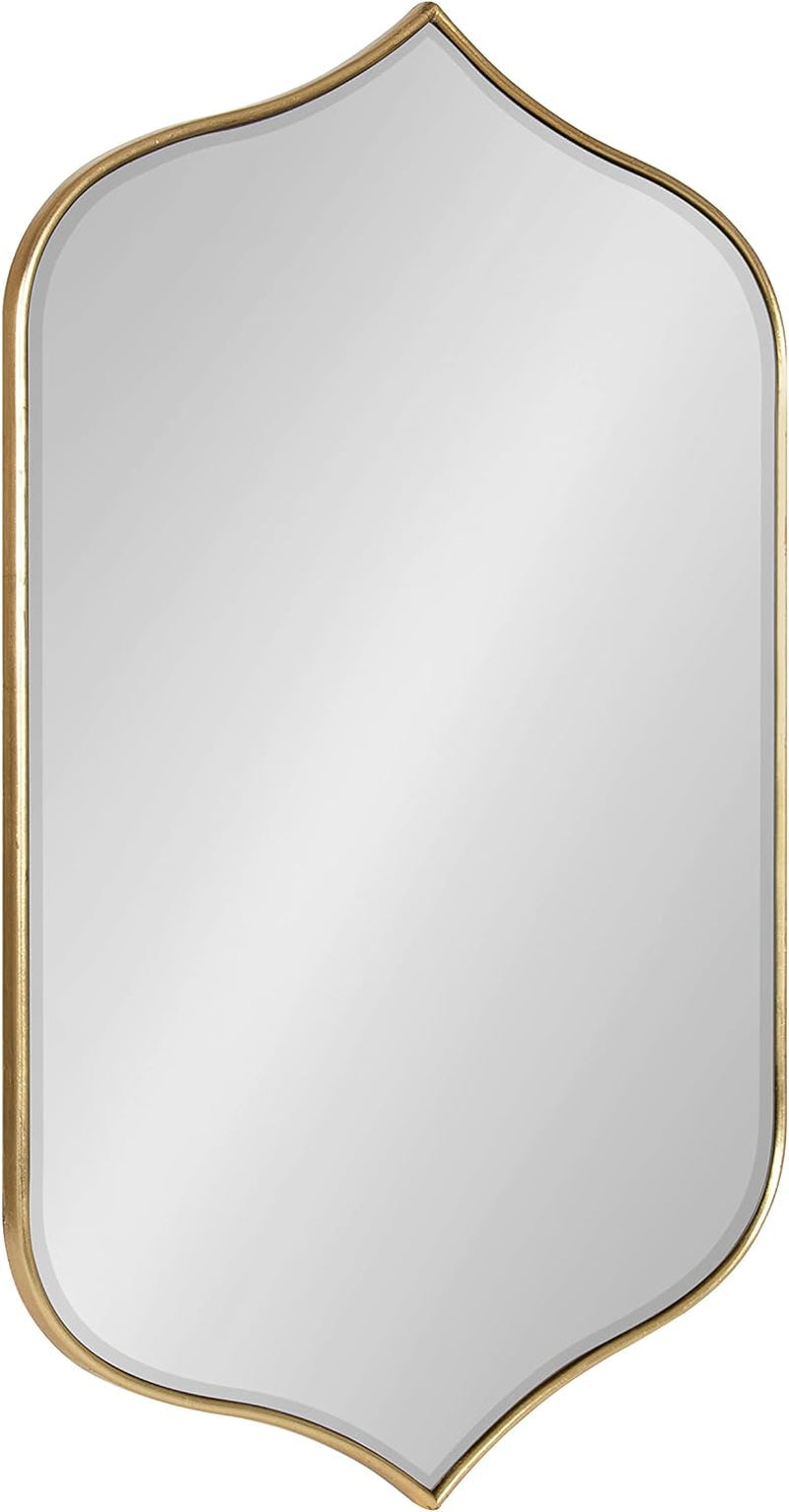 Contemporary Tyla Wall Mirror, 20 X 32, Gold Finish, Decorative Glamorous Peaked Mirror-1