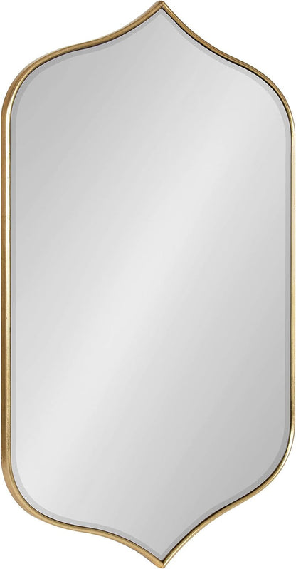 Contemporary Tyla Wall Mirror, 20 X 32, Gold Finish, Decorative Glamorous Peaked Mirror-1