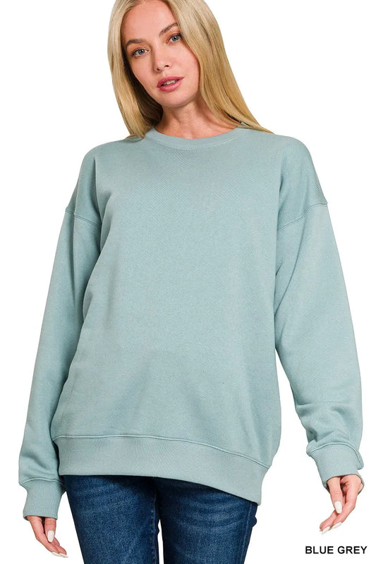 Zenana Fleece Round Neck Sweatshirts