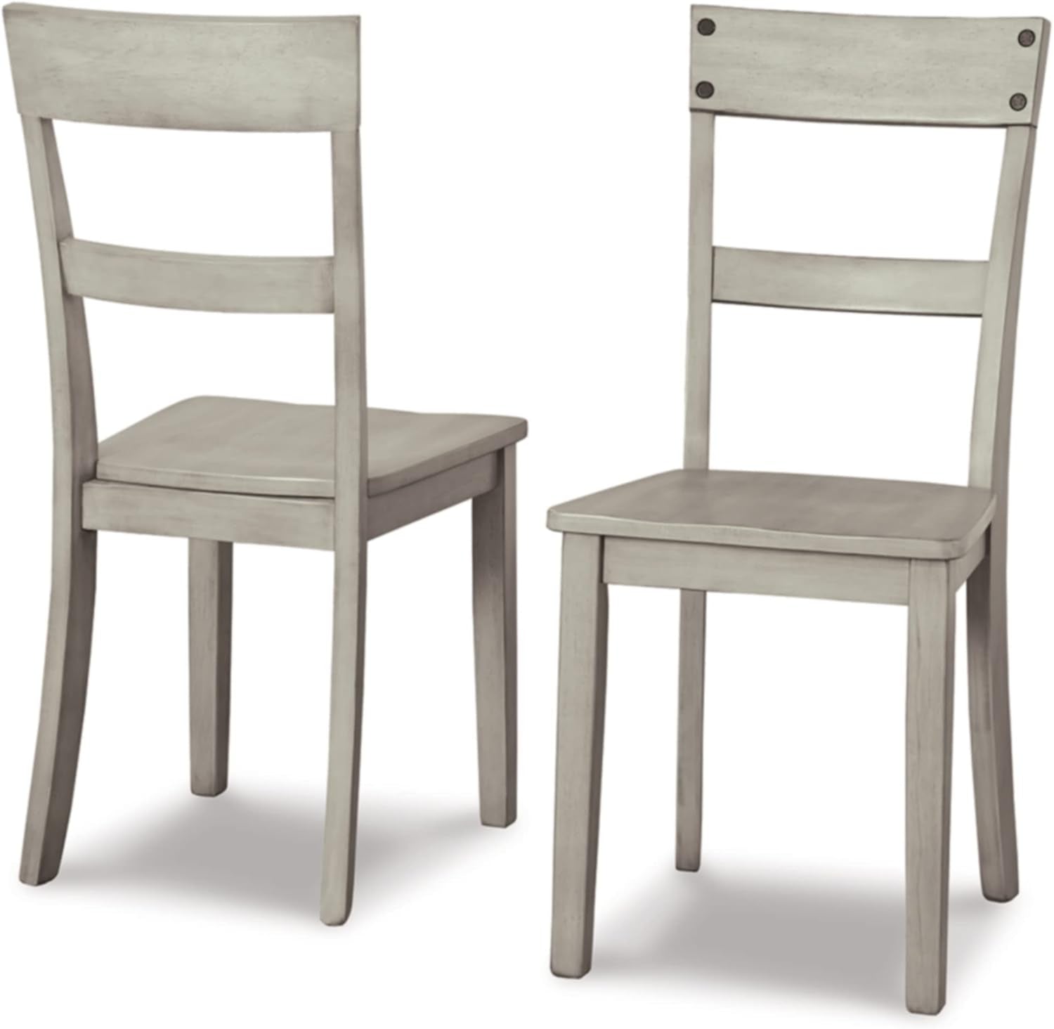 Loratti Modern Farmhouse 18" Weathered Wood Dining Chair, 2 Count, Gray-2