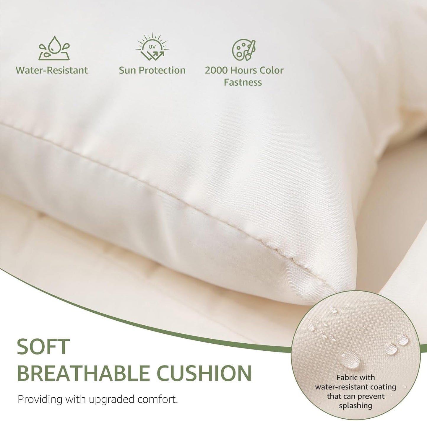 Set of 3 Boho Outdoor Patio Furniture Sets with round Tempered Glass Table, Small Size Wicker Conversation Sectional Chair Sets for Backyard, Porch, Deck, Garden, Balcony-2